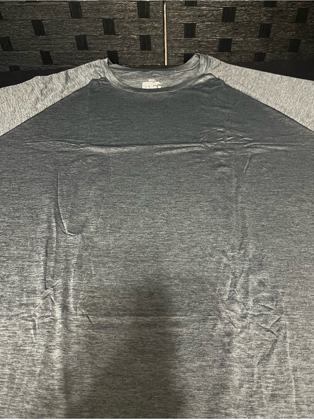 Men's Heather Gray Raglan Sleeve Athletic T-Shirt Size 3XL